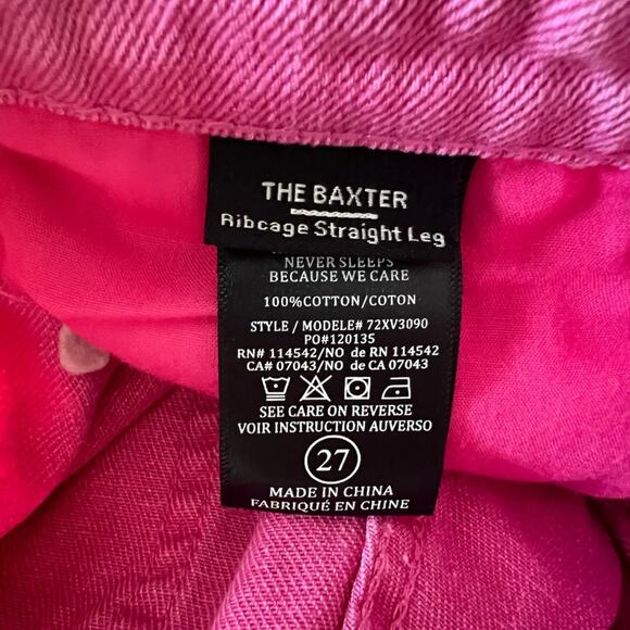 Blank NYC The Baxter Pink Denim High-Waisted Straight Leg Jeans size 27 - Picture 6 of 6